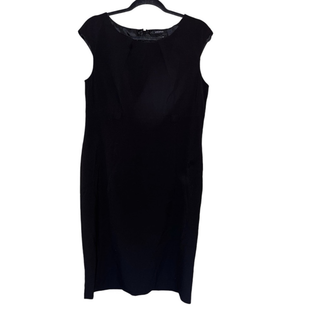 NWT Ellen Tracy black sleeveless dress knee length size 14 XL career wear plus